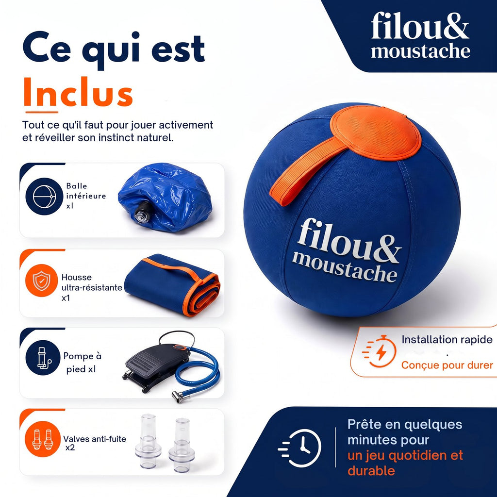 Balle géante indestructible Filou & Moustache