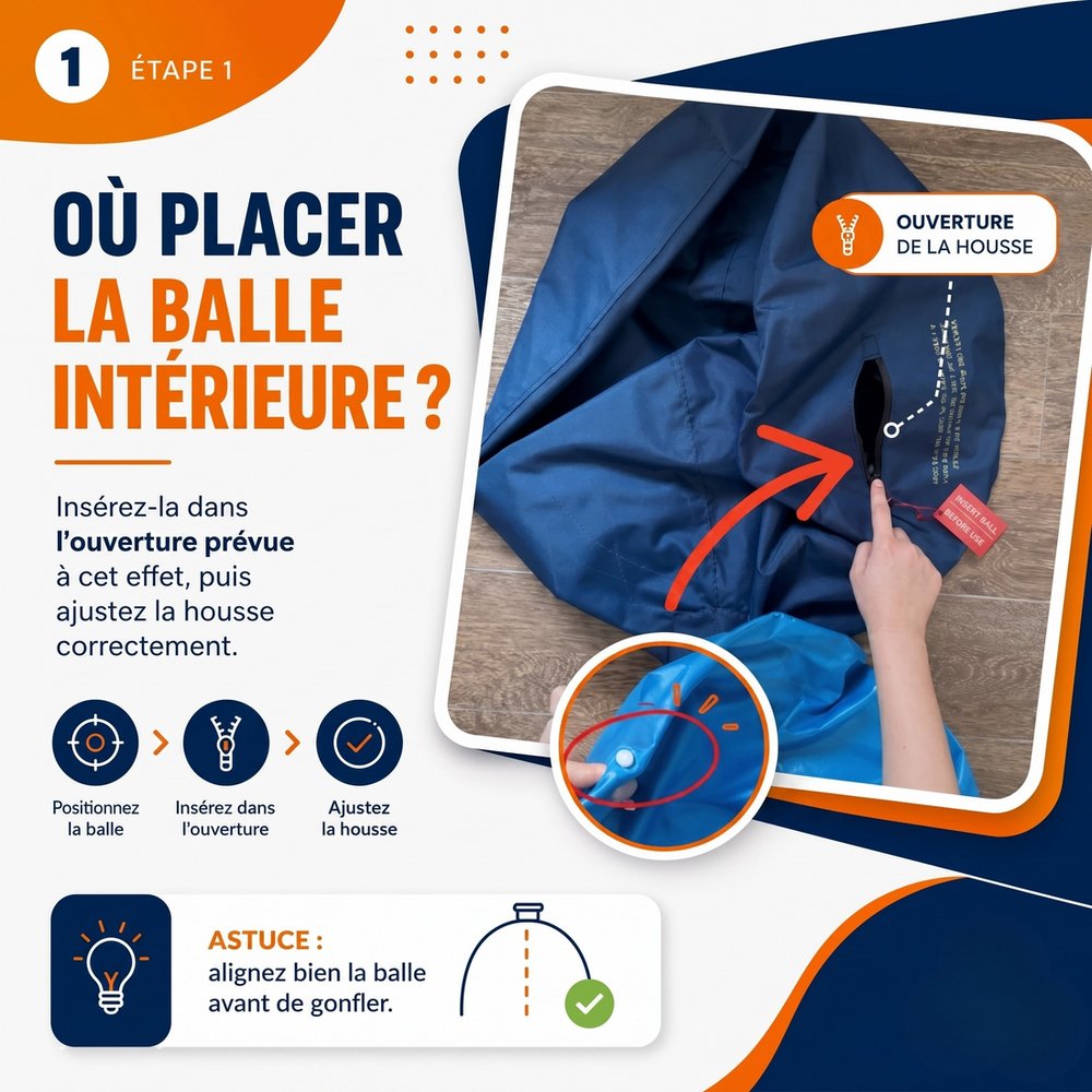Étape 1 - Insérez la balle intérieure